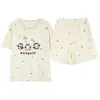 [Algodón Puro] Nuevo Pijama de Verano 2026 para Mujer, Conjunto Lindo de Pingüino con Mangas Cortas y Shorts para el Hogar, Cuello Redondo