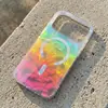 Adecuado para Funda de Teléfono Móvil Apple 17 18Pro Color Degradado Iphone17 Promax Color Pluma Funda Protectora Magnética Chapada