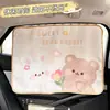 Cortinas para ventana de coche Blue Rain incrustadas, con diseños de tulipán y oso de dibujos animados, para protección solar, aislamiento térmico y sombreado; cortinas para ventana lateral de coche