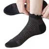 Calcetines Cortos de Verano Finos con Volantes para Mujer, Algodón Color Sólido Versátiles Estudiante Japonés Invisibles Tipo Barco, Malla Transpirable
