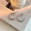 Pendientes de clip para oreja de plata S925 con tejido de aguja, estilo nicho sencillo, estilo frío, con personalidad de temperamento coreano para mujer, pendientes que combinan con todo.