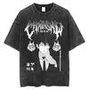 Transfronteriza Lavable230g Camiseta Lavable de Anime Estampado Retro Múltiples Patrones Venta Directa de Fábrica