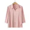 Ropa para Mujeres de Mediana Edad y Mayores, Estilo Nuevo, Talla Grande, Corte Holgado, 40-60 Años, Mangas Tres Cuartos, Ropa Delgada de Verano, Tops Estilo Mamá, Estilo Verano para Mujeres
