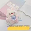 Muñeco de peluche de dibujos animados conejito blanco ruborizado, lindo conejo, mochila escolar, colgante decorativo, broche, accesorios, llavero