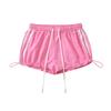 Pantalones Cortos Deportivos para Mujer Primavera y Verano Nuevo Estilo Europeo y Americano Pantalones Casuales con Aberturas Laterales Tendencia de Internet Pantalones Cortos con Cintura de Tirantes