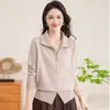 Roupa de maternidade transfronteiriça elegante para primavera, outono e inverno, novas roupas, blusa de tricô casual para meia-idade e idosos, peça externa versátil