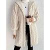 AliExpress Wish ebay2025 outono e inverno europeu e americano feminino cor sólida manga comprida com capuz solto pelúcia veludo casaco feminino