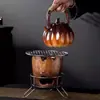 Juego para Preparar Té con Tetera de Cerámica para Preparar Té Cerca de la Estufa, Tetera Japonesa con Asa Lateral, Tetera Grande Específicamente para Preparar Té Blanco Añejo