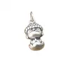 S999 Plata Pura Retro Colgante Buda Maitreya Xiaomei Pulsera de Cuerda Trenzada a Mano Collar Accesorios DIY Hechos a Mano