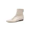 Botines Chelsea de Piel de Oveja Arrugada Estilo Old Money Suela Silenciosa Caída/Invierno 2026 Tacón Bajo Punta Cuadrada Pequeña Piel Genuina para Viajar al Trabajo para Mujer