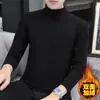 Roupa Térmica de Veludo Dupla Face com Forro de Lã Espessado Camiseta Base Masculina Gola Meia-alta Cor Sólida Manga Longa Roupas de Outono