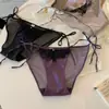 ¡Las Bragas de Encaje Morado Son Impresionantes! Bragas de Encaje Puro Deseo para Mujer, Calzones Sexy Morados de Alta Gama Estilo Francés con Tirantes Desmontables