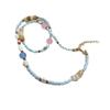 Collar de cuentas de nicho rosa y azul fresco de primavera y verano, elegante cadena de clavícula de alta gama que combina con todo, nuevo y dulce collar para niñas.