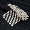 Comercio Exterior Transfronterizo Flor Novia Coreana Perla Cristal Peineta para el Cabello Boda Aleación Plateada Peineta Tocado Lote