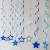 Novo Pingente Espiral Estrela de Cinco Pontas Recortada Azul Noturno Cena de Festa de Aniversário Celebração de Aniversário Decoração de Banquete de Aniversário
