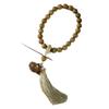 Pulseira de Contas de Madeira para Segurar na Mão de Sândalo Verde para Mulheres, Sachê Estilo Vintage com Borlas, Contas de Oração Brinquedo Cultural para Homens
