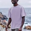 [Camiseta de Algodón Talla Europea] Camiseta Lisa de Algodón Puro para Hombres y Mujeres, Casual 180g Holgada Color Sólido Verde Militar Claro