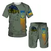 Ropa deportiva de las Fuerzas Ucranianas Traje de Camiseta para Hombre Impresión 3D Manga Corta Ropa Camuflaje Deportes Venta Directa de Fábrica