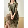 Vestido de Seda Floral Estilo Francés Ropa para Mujer 2026 Verano Nuevo Adelgazante Floral de Longitud Media Vestido de Hada de Seda de Morera