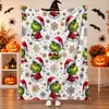Amazon Nueva Manta de Franela Monstruo de Pelo Verde Navideño Manta del Grinch Cómoda Suave Manta para Sofá