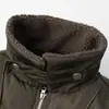 Chaqueta Abrigo de Algodón con Solapa de Lana de Cordero Estilo Americano para Hombre Invierno Tendencia Marca Diseño High Street Sentido de la Moda Ropa de Trabajo Estilo Piloto de Algodón