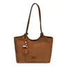 Bolso de Hombro Casual para Viajes de Trabajo Mujer Retro Otoño 2026 Nuevo Bolso de Hombro Único de Gamuza Bolso de Hombro de Moda