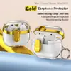 Fivela de Fecho Simples Galvanizada Capa Protetora Galaxy Buds3Pro Anti-Queda Adequada para Fones de Ouvido Samsung Buds3 Concha Transparente