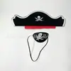 Sombrero de Pirata de Fieltro Seleccionado Cuidadosamente, Parche Ocular de Fieltro, Calavera con Tibias Mascarada de Fiesta Sombrero de Fieltro