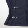 Top Sexy de Mujer Verano Y2K, Chaleco Cardigan Retro de Color Sólido Estilo Chino con Solapa Ajustado Botón Metálico