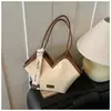 Bolsa Tecida Retrô Transfronteiriça Feminina de Grande Capacidade 2025 Nova Outono e Inverno Casual Bolsa de Ombro Axila Bolsa Tote para o Dia a Dia