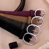 Em Estoque Feminino Couro Genuíno Versátil Fivela Redonda Cinto Casual Decorativo Estilo Coreano Estudante Feminino Fivela de Pino Cinto Fabricante Atacado