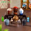 Serie de Botellas de Vino, Ollas de Aceite, Latas de Té para Simulación de Paisaje en Miniatura, Accesorios de Decoración DIY para Casa de Muñecas, Adornos Pequeños para Coche y Escritorio