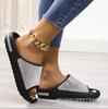 Zapatos de mujer de Amazon transfronterizos celebridad de Internet europea y americana Comercio Exterior zapatos de mujer talla grande zapatillas de plataforma de diamantes brillantes sandalias de verano