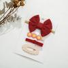 Ins Outono e Inverno Novo Estilo Coreano Simples Faixa de Cabelo de Tricô Grampo de Cabelo Conjunto Infantil Fofo Faixa de Cabelo Acessórios de Cabelo Corda de Cabelo Conjunto de 4 Peças