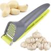 Moedor de alho com cabo de plástico, fabricado para venda por atacado diretamente da fábrica, prensa de alho em aço inoxidável, utensílio de cozinha.
