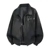 Chaqueta de trabajo retro con cuello desgastado, nítida y elegante, holgada y cómoda, chaqueta casual juvenil para compras callejeras en primavera y otoño