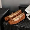 Zapatos Planos Estilo Ballet con Lazos, Zapatos de Mujer Mary Jane con Hebilla de Una Línea, Zapatos Planos 2024 Otoño con Tacón Interior Elevador