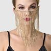 AliExpress nova máscara de strass com borla brilhante, acessórios para máscara de cristal europeia e americana, máscara facial