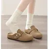 Meia-chinelo Feminino Estilo Birkenstock com Solado Grosso Calçado para Exterior Lançamento Primavera 2026 Antiderrapante Macio Deslizante Tamancos para Gestantes
