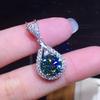 TikTok Live Selling Nova Imitação Maldivas Azul e Verde Mosan Pingente de Diamante Oito Coração e Oito Flechas Colar de Diamante de Alto Carbono