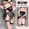 Noche Como un Sueño Lencería Sexy para Mujer Sensual Malla Transparente Payaso de Cartas de Juego Conjunto de Uniforme de Tres Puntos Tentación 2615