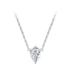 Colar Pingente Flor de Gelo Gota d'Água Ultra Brilhante em Prata de Lei 925 para Mulheres Conjunto de Joias Estilo Simples Elegante de Luxo Leve