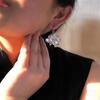 Hermosos pendientes de moda retro con baño de oro blanco, peonías personalizadas, pendientes elegantes con gancho, regalo para personas mayores