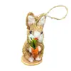 Nuevo Conejo de 13 cm del Fabricante Atracción Turística Transfronteriza Conejo Tejido de Paja de Junco Adorno Navideño Artesanía Tradicional Hecha a Mano Regalo