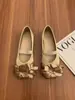 Sapatos Mary Jane Fashionáveis Versáteis Estilo Francês com Laço, Salto Satinado, Bico Redondo, Sapatilhas para Mulheres