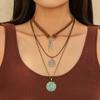 Joyería Transfronteriza Europea y Americana Estilo Étnico Collar con Colgante de Ojo de Diablo Retro Estrella Aleación Cadena Clavicular Multicapa