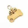 Accesorios para collares estilo SM grabables, placas de identificación para perros, etiquetas con forma de hueso con cascabeles, colgantes metálicos de pata de gato y placas de identificación