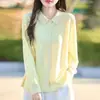 Cárdigan de punto para mujer con cuello polo, Otoño 2026, Camisa de rayas con cuello desplegable, Abrigo suéter holgado de talla grande