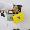 Bolsa de Mano de Gelatina de Bambú Beneficio de Transmisión en Vivo Verano 2025 Bolso Pequeño Cuadrado Patrón de Cocodrilo Bolso Cruzado Mini Celebridad de Internet para Mujer