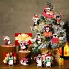 Enfeites de Natal Novos de Pinguim de Madeira para Pendurar com Corda Pinguim Pendurado Enfeites Visuais Pendurados Festa de Feriado de Natal Vintage